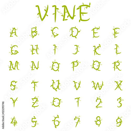 Vine alphabet and number