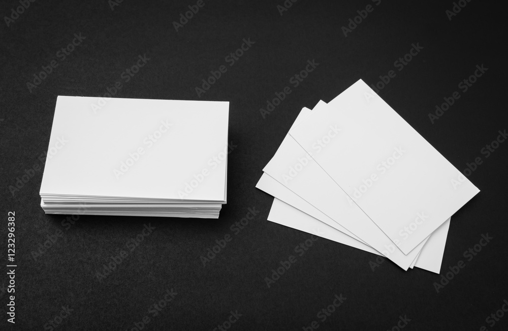 Business cards on black background . Business cards on black background .