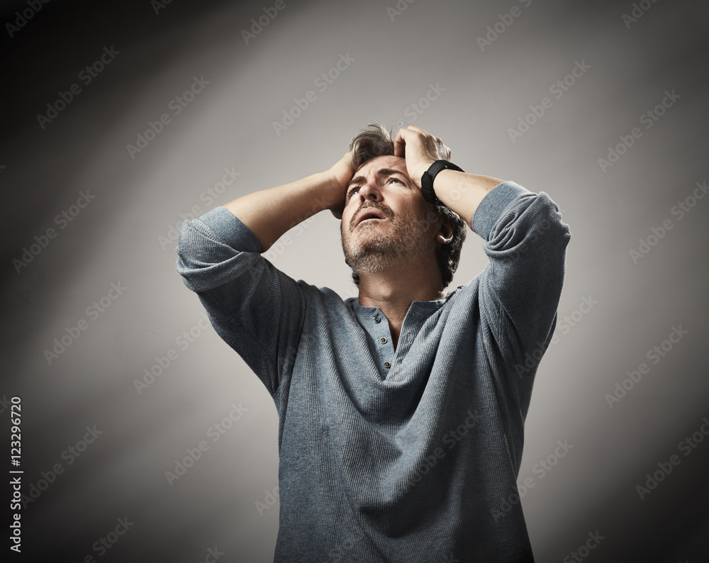 Despaired hopeless man portrait. Stock Photo | Adobe Stock