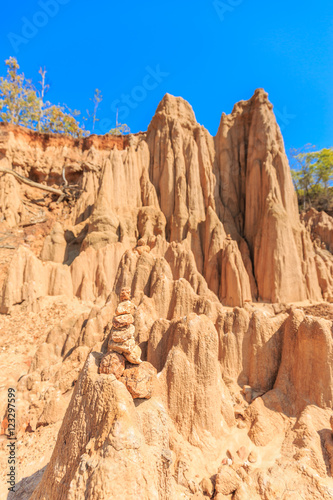 The pillar of the soil is called "Sao Din Na Noi". Located in Sr