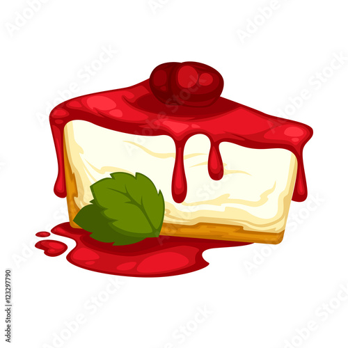 Delicious sweet dessert. Vector cartoon Illustration
