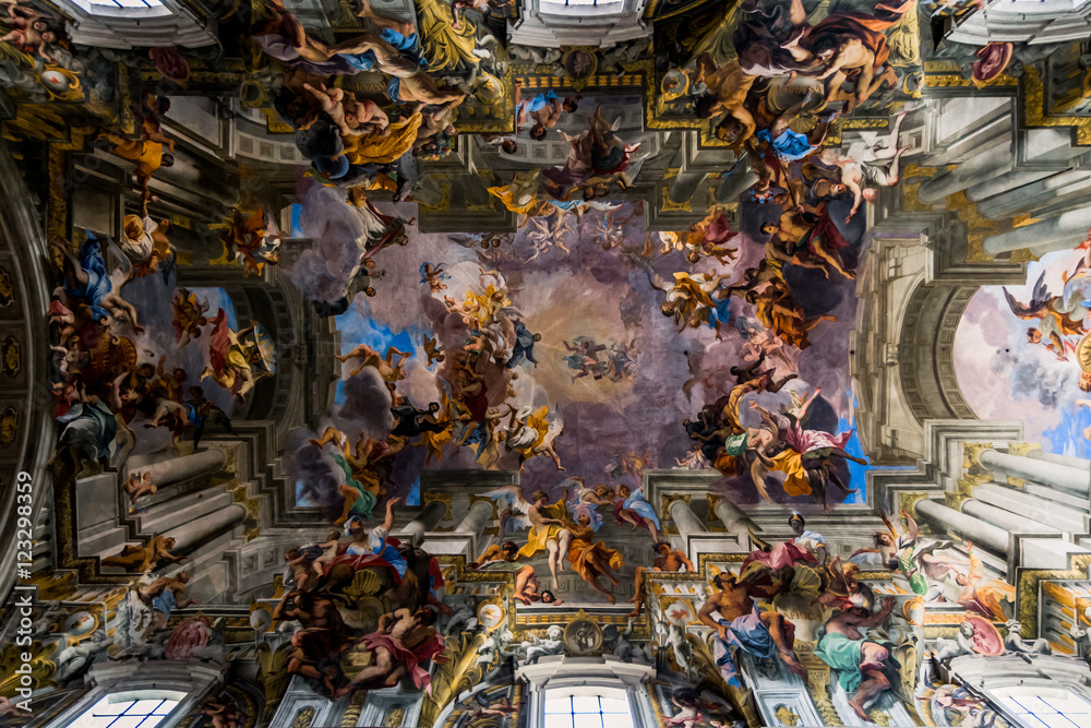 Intérieur de l'église SaintIgnacedeLoyola de Rome Stock Photo