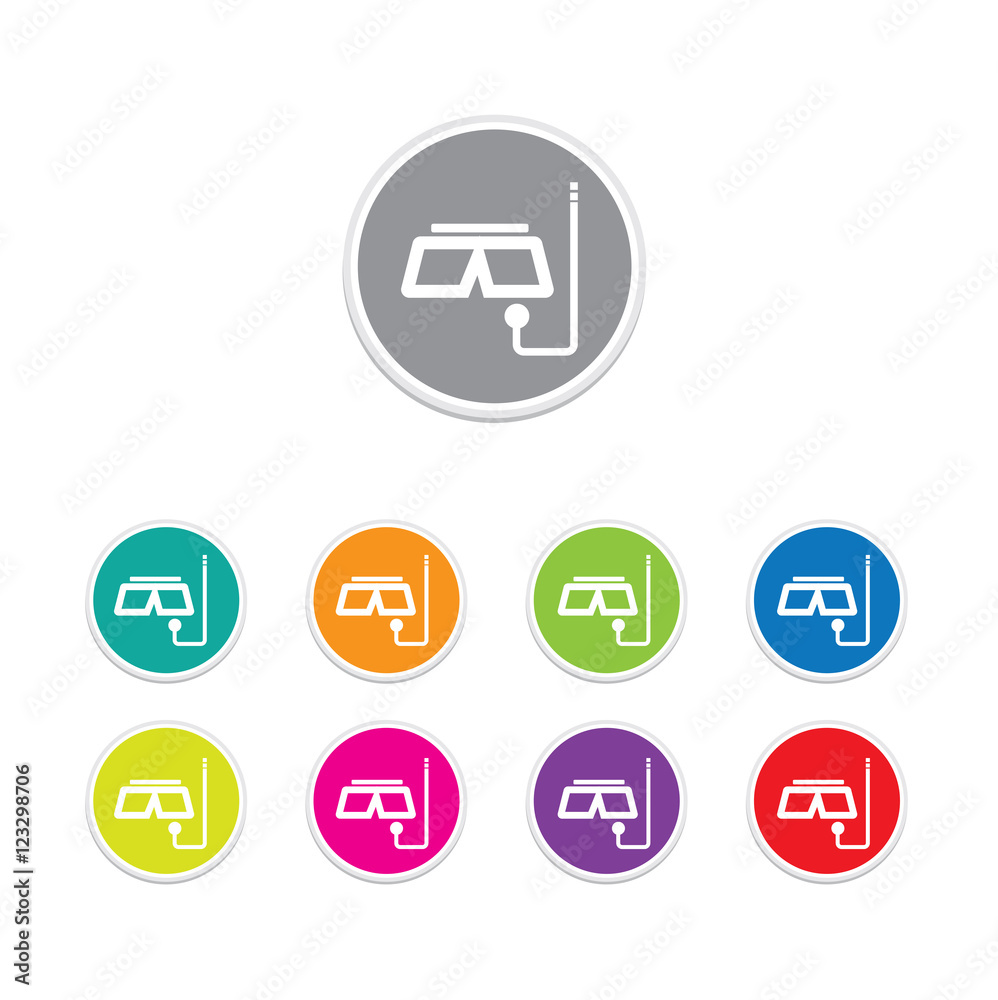 Diving mask icon set, Vector illustration Diving mask icon set, Vector illustration