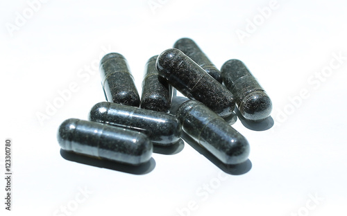 Pills on a white background