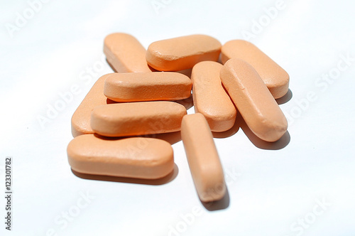 Pills on a white background