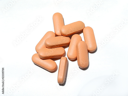 Pills on a white background