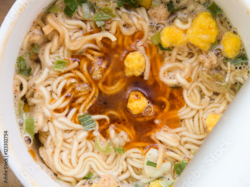 Instant noodle boiled in hot water