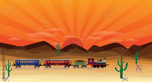 western scene with train