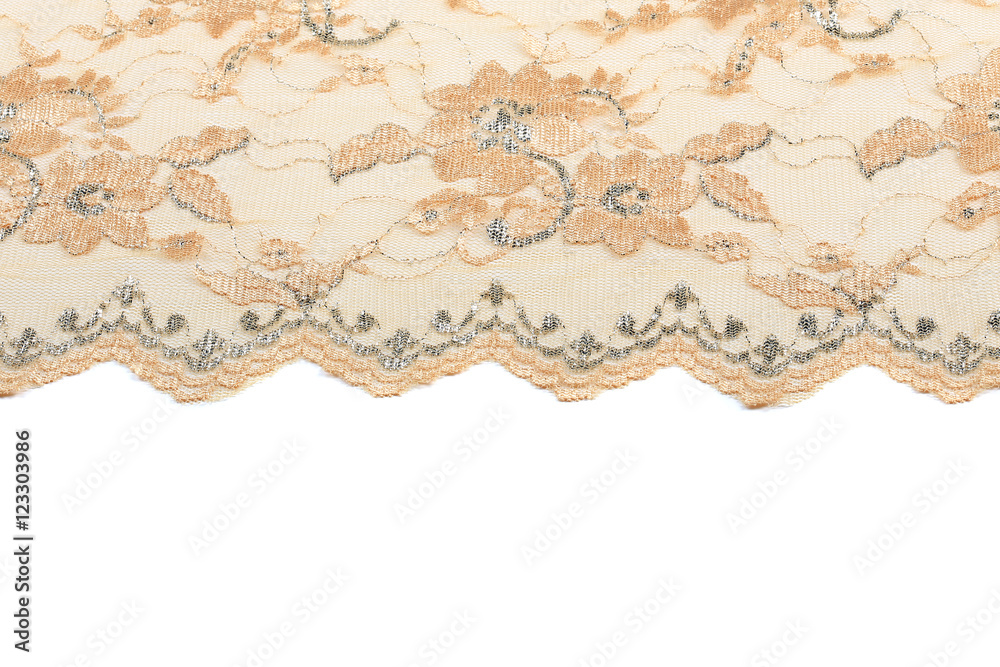 Fototapeta premium beige lace with flowers
