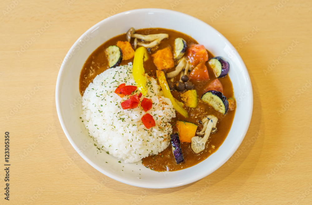 Japanese food style curry with rice Japanese food style curry with rice