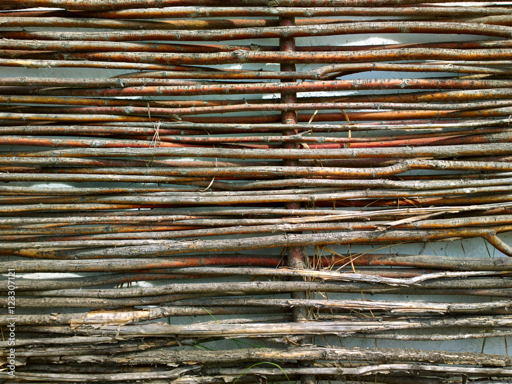 Wicker fence. Wicker fence.