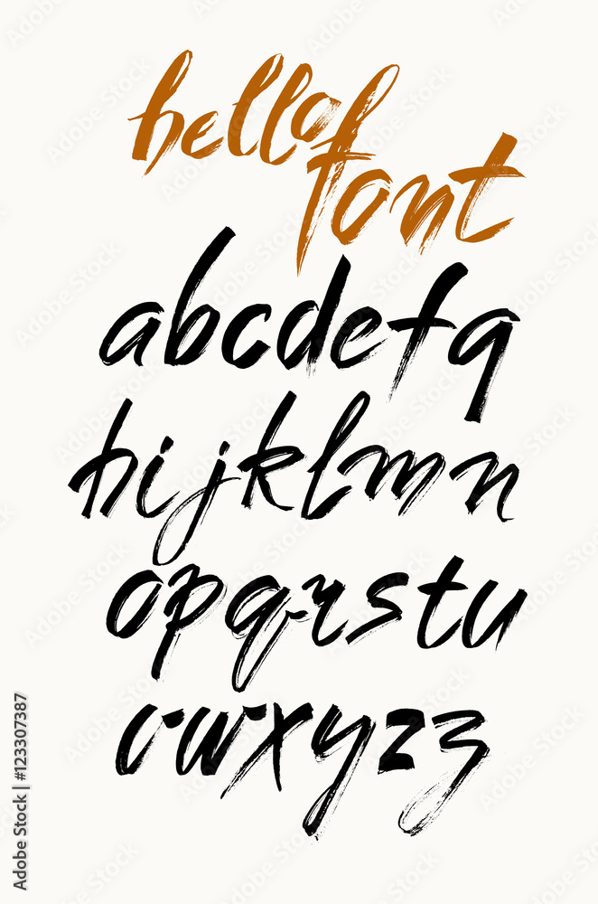 Vector Acrylic Brush Style Hand Drawn Alphabet Font Vector Acrylic Brush Style Hand Drawn Alphabet Font