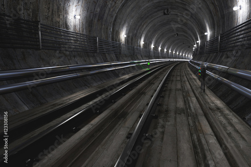 Fototapeta Naklejka Na Ścianę i Meble -  Empty Subway Tunnel. 3D illustration