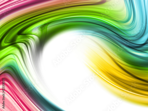 Abstract Green Pink Orange Blue Waved Background