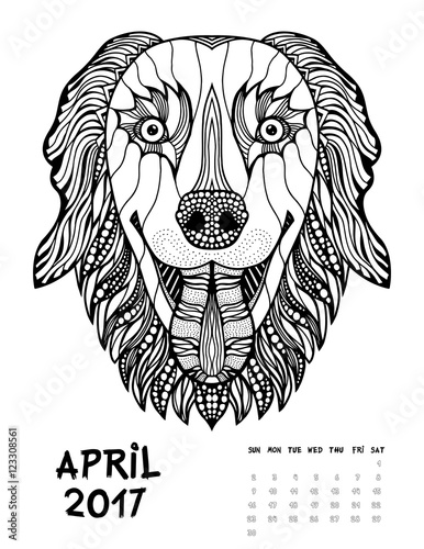 2017 calendar page of month
