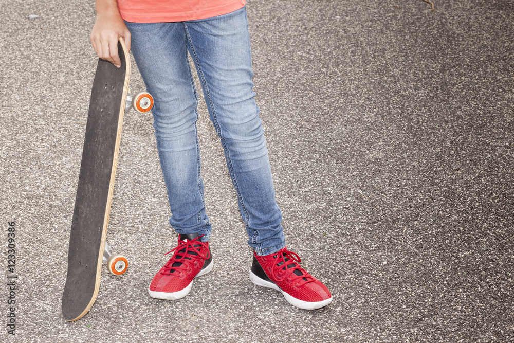 skateboard on the road