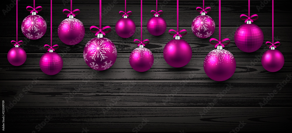 Obraz premium New Year banner with Christmas balls.