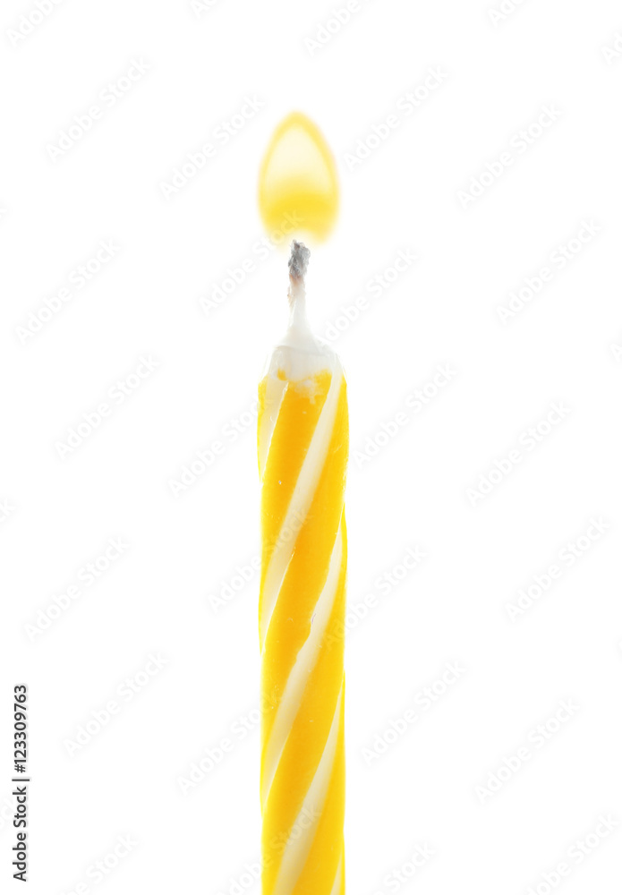 Birthday candle, isolated on white