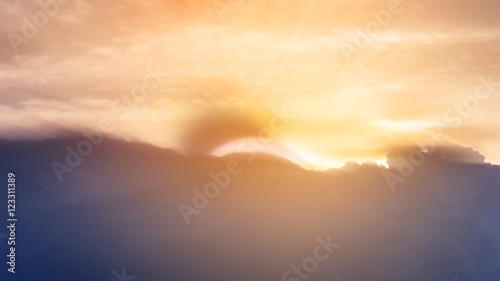 Beautiful natural iridescent cumulus phenomenon