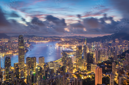 Hong Kong skyline.
