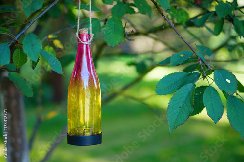 Decorative garden bottle with led lamp 