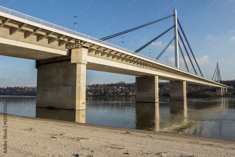 Bridge over Danube river in Novi Sad, Serbia