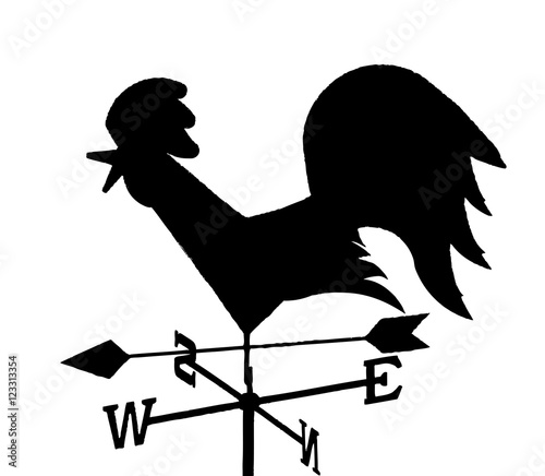 The weathervane cock. Silhouette. 