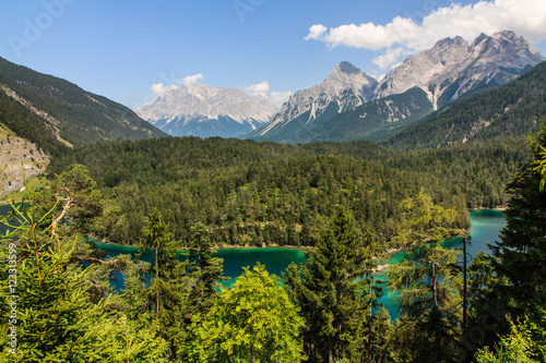 Zugspitze landscape with a lake