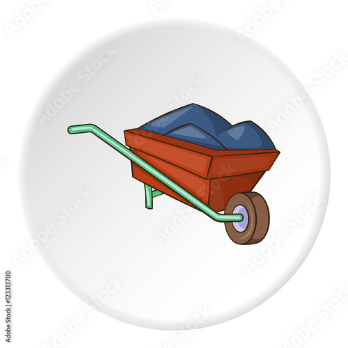 Wheelbarrow icon. Flat illustration of wheelbarrow vector icon for web