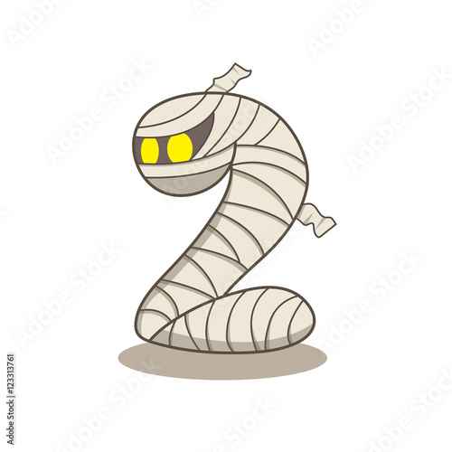The mummy font number on the white background