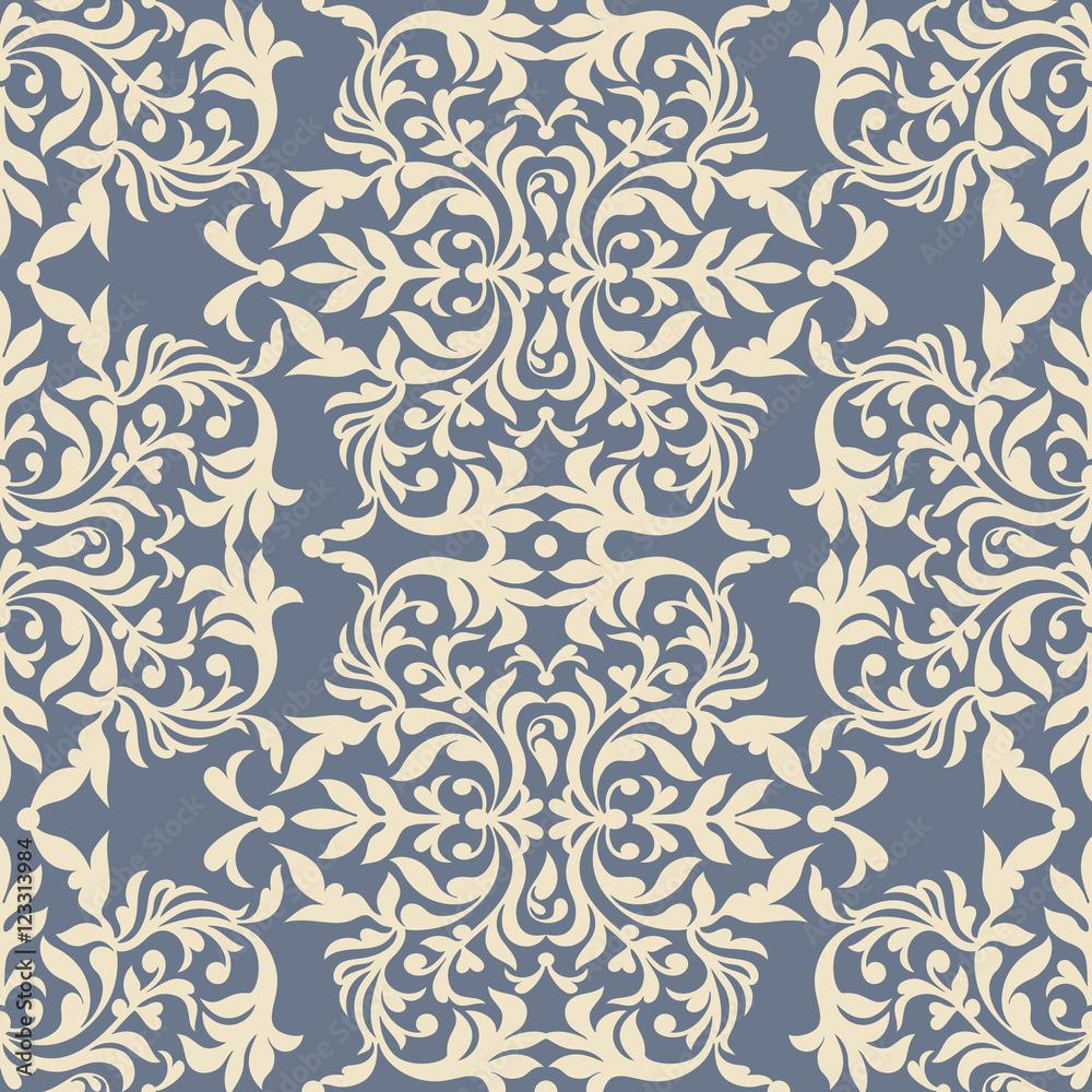 Vector Damask pattern design, Royal ornamental background
