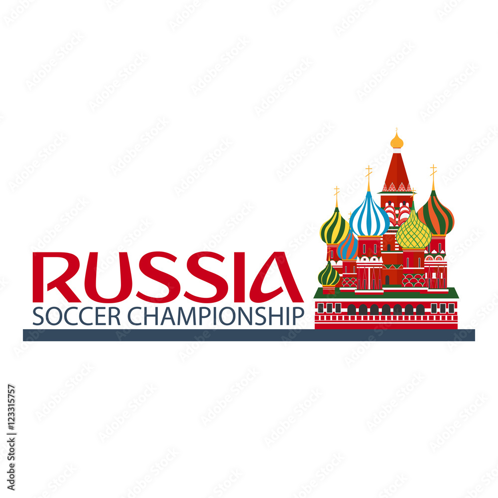 Russia Football banner. Vector flat illustration. Sport.