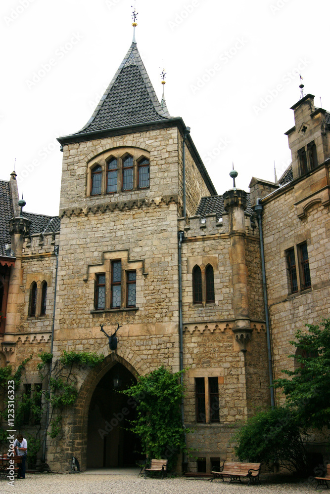 The square tower at the castle of Marienburg (Germany)