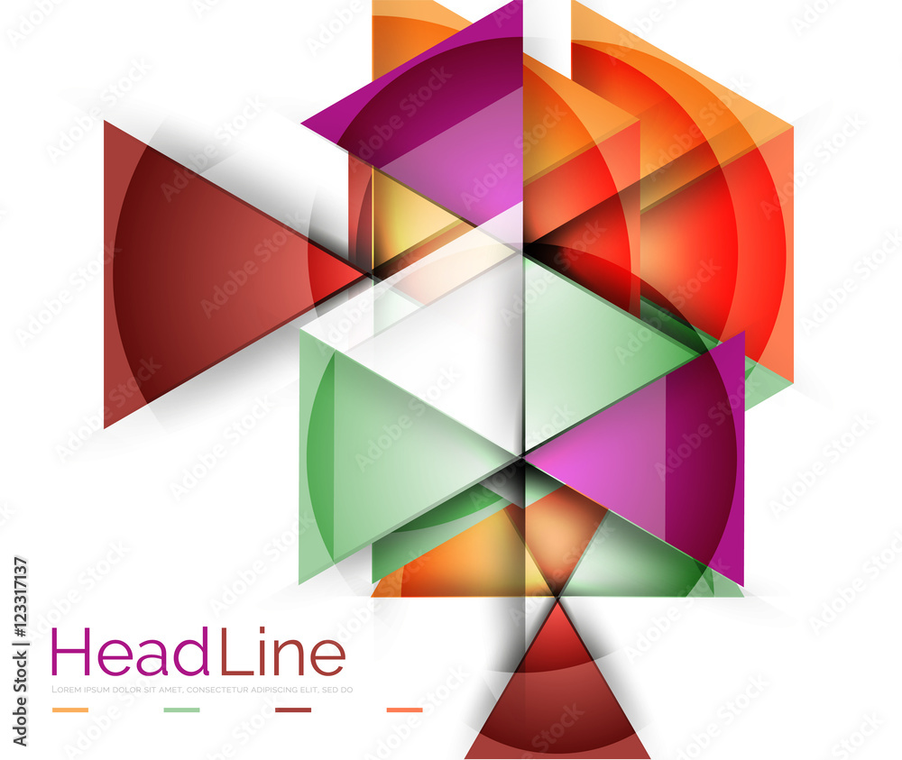 Colorful triangles on white background Colorful triangles on white background