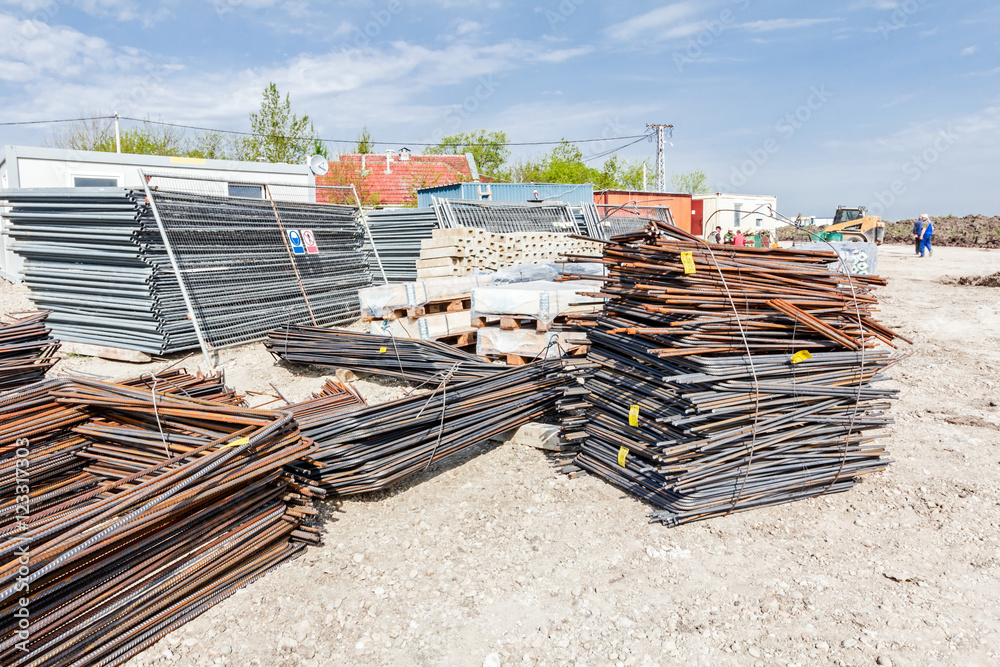 Bent and bundled for construction. Selected according to shape a Bent and bundled for construction. Selected according to shape a