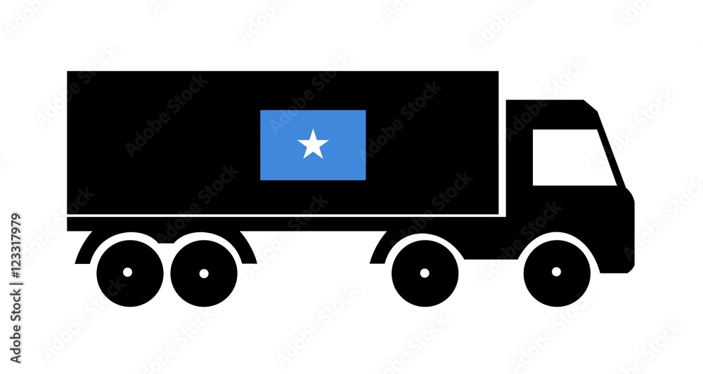 Drapeau de la Somalie sur un camion de livraison Drapeau de la Somalie sur un camion de livraison