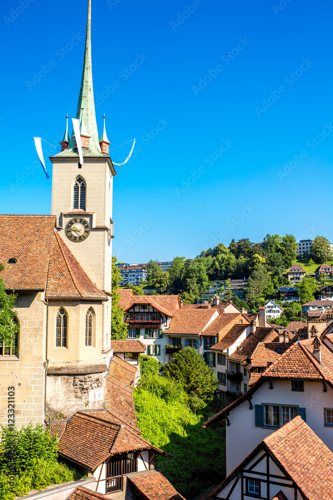Nydegg church in the old town of Bern city in Switzerland