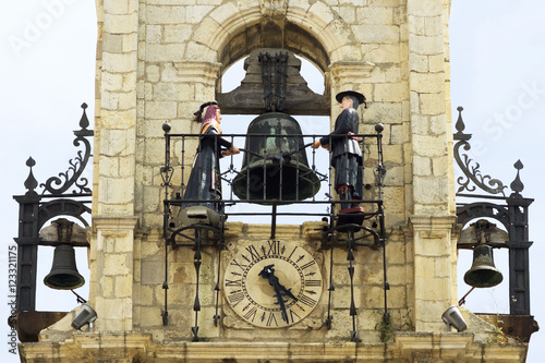 town hall  of Astorga, Spain ; clock detail with figures of the maragatos photo