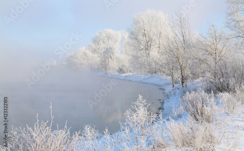 Frosty morning on the riverbank