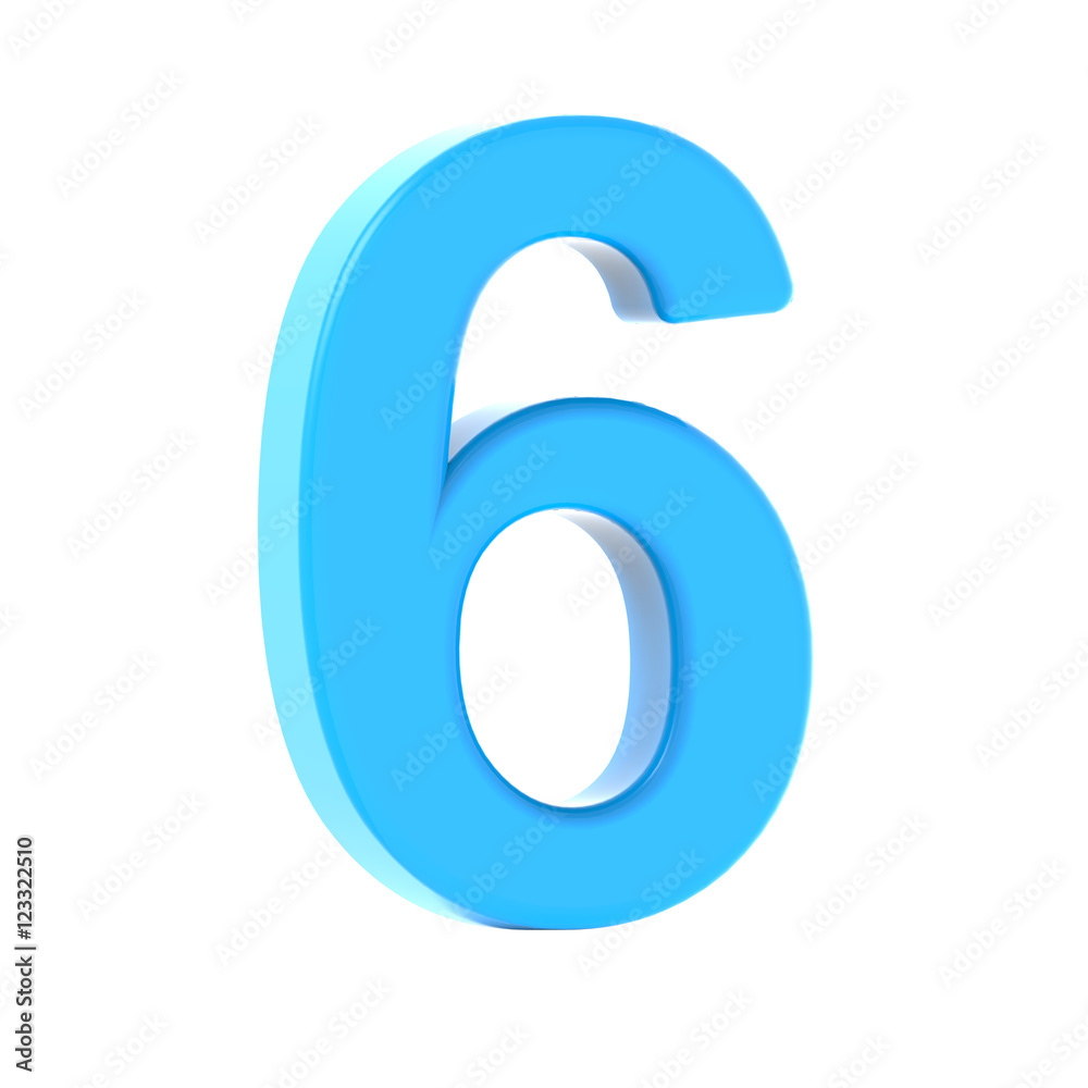 light blue number 6 light blue number 6