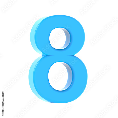 light blue number 8