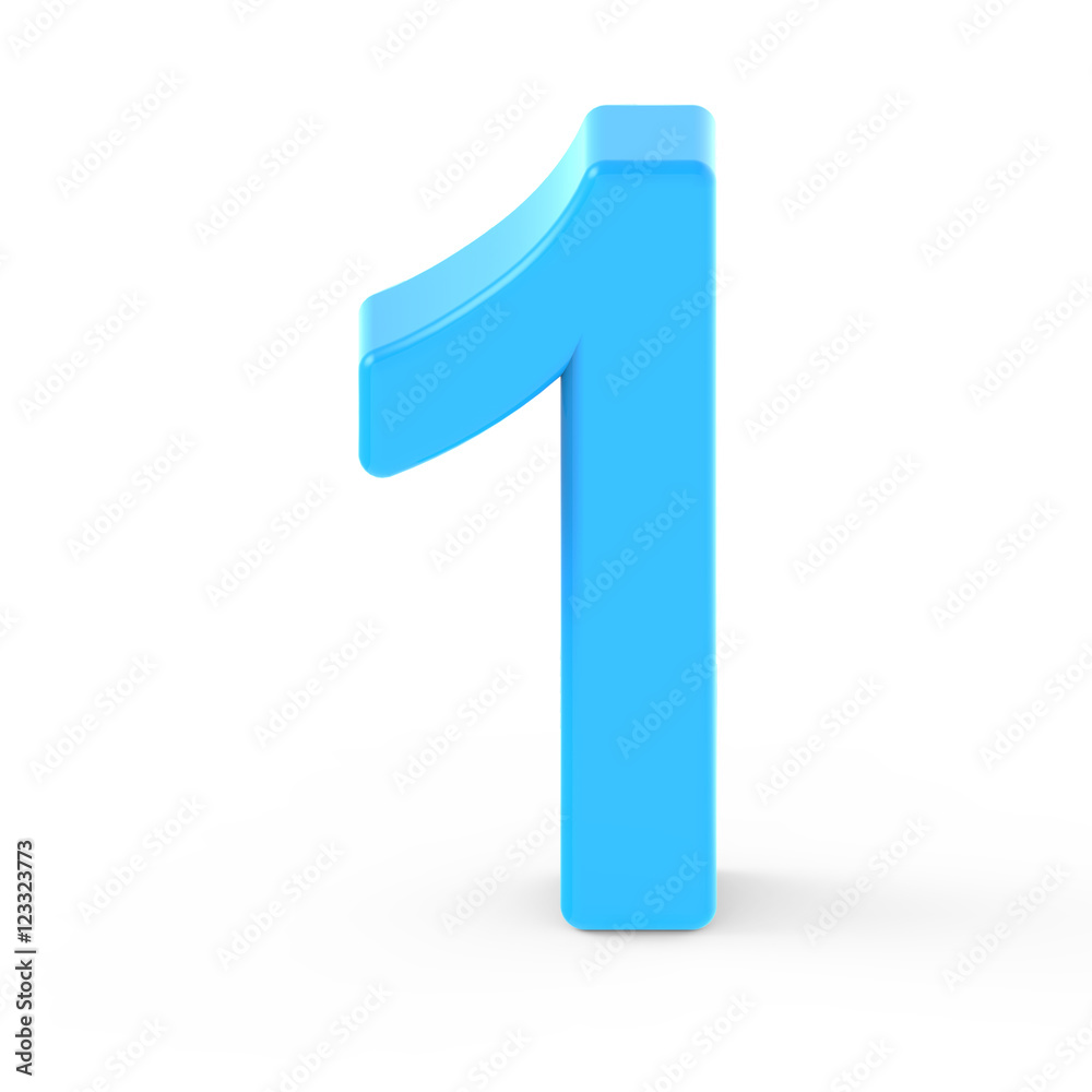 light blue number 1