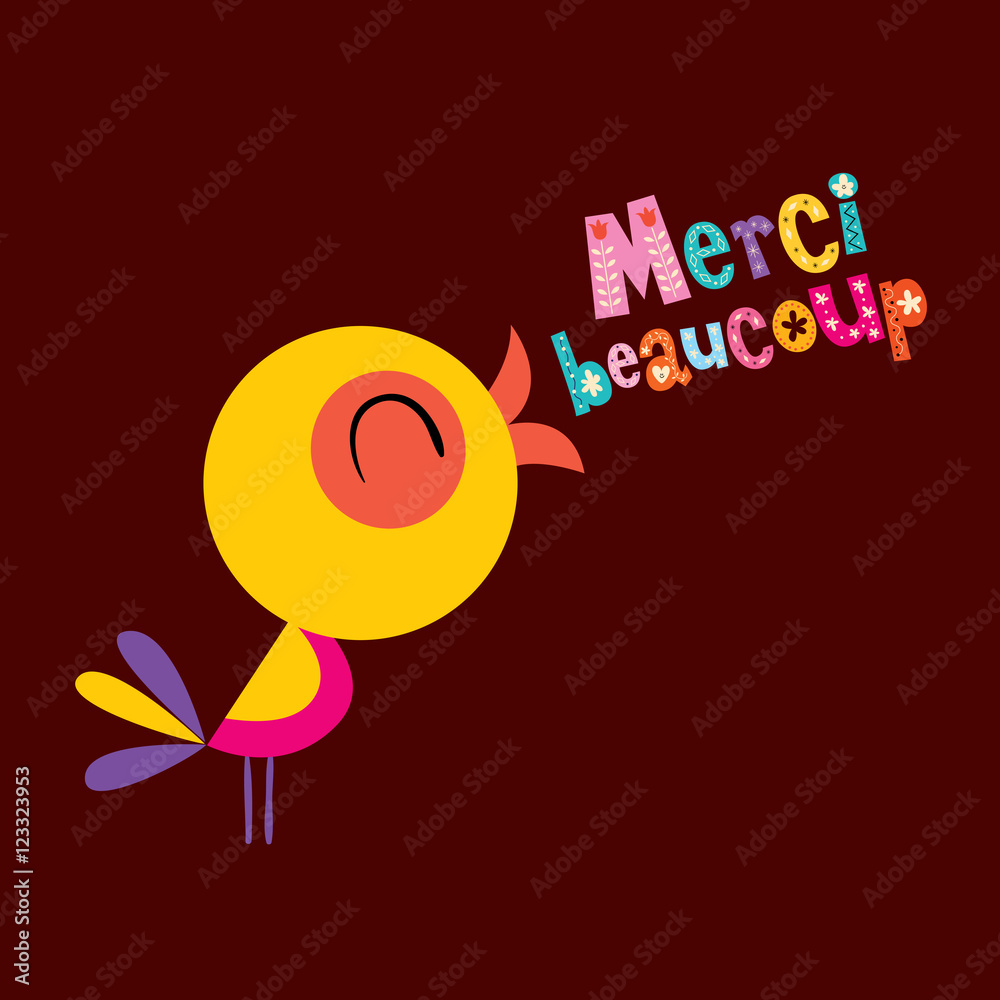 Merci Beaucoup. Thank You Very Much in French Fridge Magnet