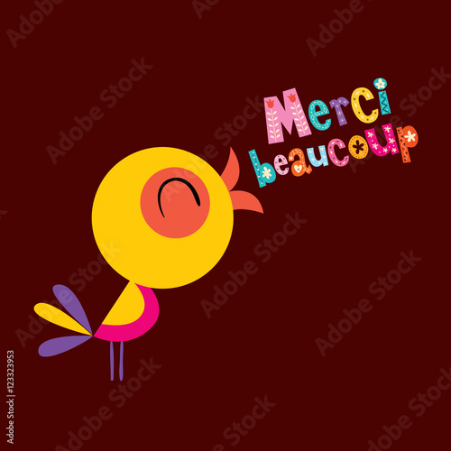 Merci beaucoup thank you very much in French greeting card photo