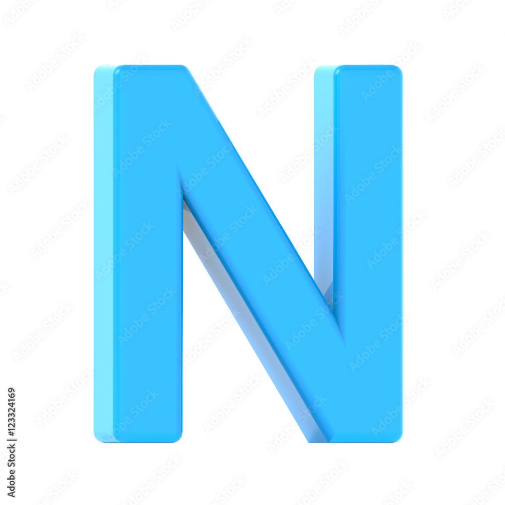 light blue letter N light blue letter N