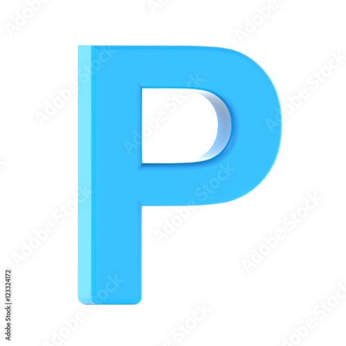 Fototapeta Naklejka Na Ścianę i Meble -  light blue letter P