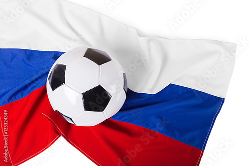 Flag of Russia with football ball