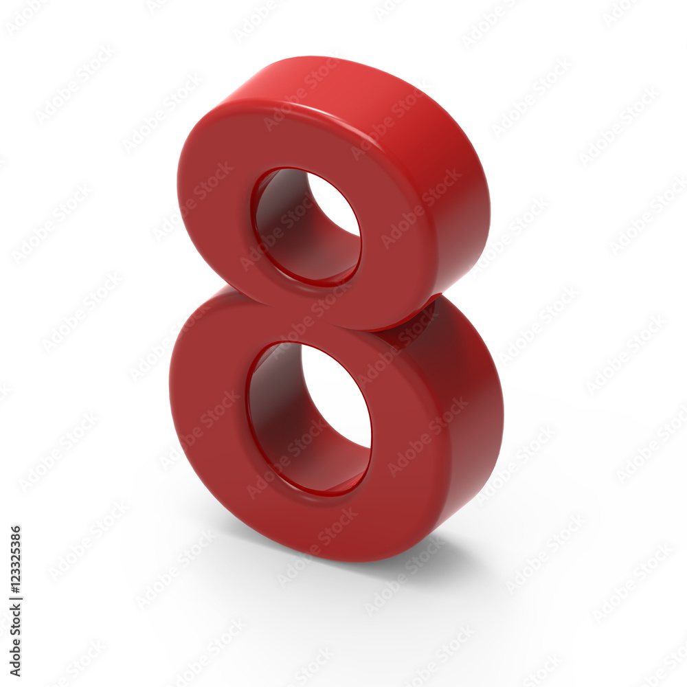 smooth red number 8 smooth red number 8