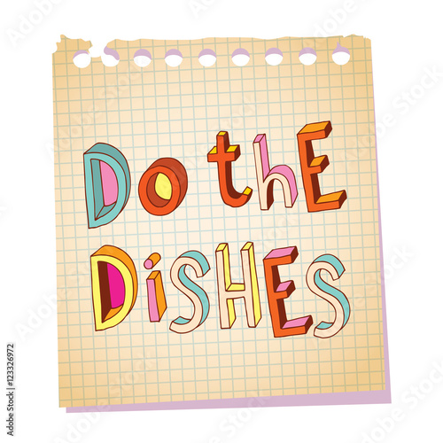 Obraz na plátně do the dishes unique lettering decorative text notepad paper message