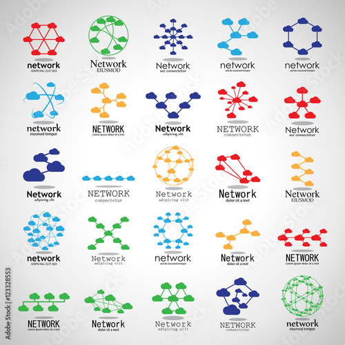 Network Icons Set - Isolated On Gray Background - Vector Illustration, Graphic Design. For Web,Websites,App, Print,Presentation Templates,Mobile Applications And Promotional Materials